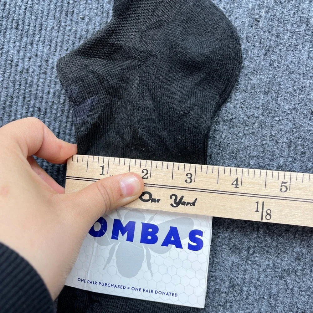 Bombas Ankle Socks Black Size XL Performance Honeycomb Arch Support New